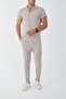 Men's Short Sleeve Slim Fit Slim Fit Shirt Collar Gray Shirt and Pipe Leg Pants Bottom Top Set