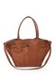 Suede Lio Model Hand and Women's Shoulder Bag Brown