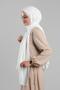Cream Plain Classic Shawl with Chiffon Stitching 202112_40 - 2