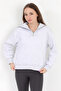 Women's Snow Melange Half Zip 3-String Raised Cotton Blend Sweat - 2512