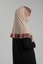 Beige Practical Ready-To-Wear Hijab Scarf Sandy Colored Patterned Mesh 2401_12 - 3