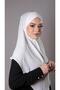 Cream Practical Ready Interlocking Hijab Scarf Aerobin Fabric Cross Hijab 2307_40 - 3