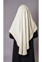 Ecru Practical Ready-made Interlocking Hijab Scarf Aerobin Fabric Cross Hijab 2307_27 - 4