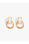 Geometric Earrings Natural Texture