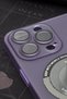 iPhone 14 Pro Compatible Purple Color Semi-Transparent Slim Hard Cover Case with Camera Lens Protection - 2