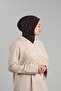 Practical Brown Hijab Scarf - Pleated Hijab with Back Snaps 2406_14 - 2