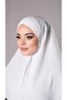 Cream Practical Ready Interlocking Hijab Scarf Aerobin Fabric Plain Hijab 2309_40 - 3