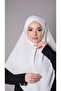 Cream Practical Ready Interlocking Hijab Scarf Aerobin Fabric Plain Hijab 2309_40 - 2