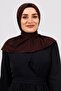 Brown Practical Ready-made Interlocking Hijab Scarf Sandy Fabric with Snaps at the Back 2101_14