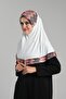 Cream Practical Ready-To-Wear Hijab Scarf Sandy Colorful Patterned Mesh 2401_40 - 2