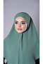 Green Practical Ready-made Interlaced Hijab Scarf Aerobin Fabric Plain Hijab 2309_32 - 3