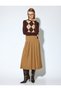 X Selected by Melis Ağazat - Long Sleeve Crew Neck Diamond Patterned Stone Knit Sweater - 3