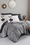 Good Night Istanbul Babylon Anthracite Double 100% Cotton Duvet Cover and Blanket Set - 3