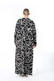 WOMEN'S BLACK AND WHITE PATTERNED LARGE SIZE DRESS - 4