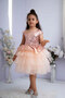 Girl's Sequined Tulle Dress Salmon - 4