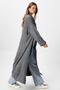 Women's Mona Soft Texture Anthracite Long Knitwear Cardigan - 2