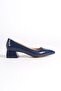 Women's Pointed Toe Low Heel Croco Patterned Daily Ballet Look Heeled Shoes - 2