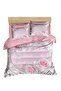 Rose White Embroidered 3D Digital Double Duvet Cover Pillow Set