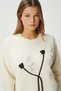 Women's Miranda Floral Detail Ecru Knitwear Sweater - 3