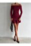 Madonna Collar Skirt Bottom Side Balloon Sides Back Drawstring Detail Long Sleeve Silvery Fabric Stretchy Mini Dress