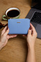 9756 Genuine Leather Special Design Zippered Women's Wallet Baby Blue