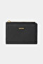 9756 Genuine Leather Special Design Zippered Women's Wallet Black - 4
