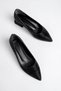 Shine Model Women's Black Shiny Evening Dress Pointed Toe Square Heels Ballerina Women's Shoes