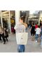 Raw Fabric Tote Cloth Shoulder Bag with Pocket Detail - 5