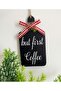 زينة زاوية القهوة على الطراز الاسكندنافي لخزانة المطبخ But First Coffee