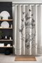 Bathroom Curtain, Abstract Women and Butterflies Patterned Shower Curtain, Bathtub Curtain 175X200Cm