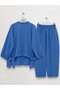 Drawstring Front Trousers Ayrobin Loose Fit Set -Indigo - 3