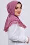 Dusty Rose Practical Ready-made Interlocking Hijab Scarf Viscose Fabric with Snap Fasteners Lace 2105_18 - 2