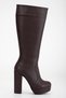 Women's Platform Below the Knee Boots Brown Boots - 3