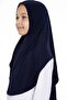 Navy Blue Practical Ready-made Young Hijab Bonnet Sandy Fabric Plain Hijab 2312_02 - 3