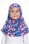 Indigo Practical Ready Snap Young Hijab Bonnet Jacquard Pattern Pleated Self Bonnet 2407_24