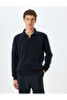 Buttoned Polo Neck Winter Knitwear Sweater - 3