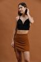 Brown Slit Detailed Mini Skirt - 2