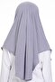 Gray Practical Ready-made Young Hijab Bonnet Sandy Fabric Plain Hijab 2312_15 - 3