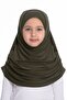 Khaki Practical Ready-to-Plug Children's Hijab Bone Sandy Fabric Self-Bonnet 78_09