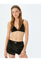 Heart Detailed Glitter Shorts Pyjama Bottoms - 2