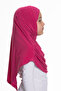 Fuchsia Practical Ready-to-Plug Children's Hijab Bone Sandy Fabric Self-bonded 78_20 - 3