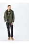 Zippered Slim Fit Hooded Coat - 2
