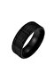 Shiny Black Women Men Steel Ring Ec38Sy - 5
