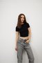 Women's Black Color Basic Short Sleeve T-Shirt - 4