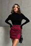 Pocketed Skirt - Burgundy |   F1572 - Burgundy