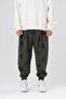 Jacquard Pattern Elastic Waist and Leg Pleated Baggy Shalwar - 6