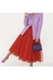 3-Layer 75 cm Length Midi Puffy Zippered-Elastic Waist Comfortable High-Waisted Midi Tulle Skirt - 2