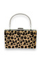 Feathered Imported Leopard Patterned Evening Bag Evening Bag