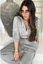 Women's High Waist Belt and Hooded Gray Raster Suit - 5