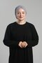 Gray Practical Ready-To-Wear Hijab Bonnet Sandy Gathered Loose-Fitting 2119_15
